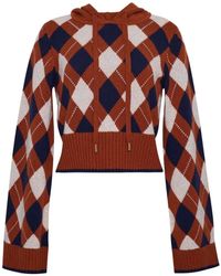 Cara Cara - Oakley Gebreide Hoodie Met Argyle-Patroon - Lyst