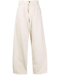 Haikure - High-waist Wide-leg Cotton Trousers - Lyst