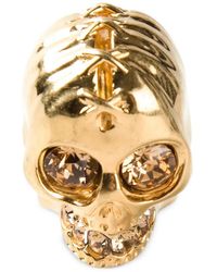 McQueen - Anello Con Teschio E Cristalli - Lyst