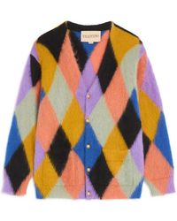 Valentino Garavani - Rhombelle-Pattern Button-Up Cardigan - Lyst