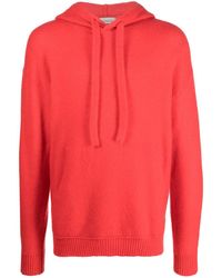 Laneus - Knitted Ribbed-trim Hoodie - Lyst