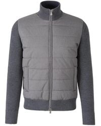 Gran Sasso - Cardigan Mit Gesteppten Einsätzen Und Reißverschluss - Lyst