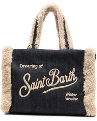 MC2 Saint Barth - Colette Faux-Shearling Denim Tote Bag - Lyst