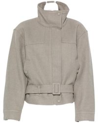 LA PISCINE - Belted High-Neck Bomber Jacket - Lyst