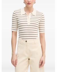 Mos Mosh - Striped Ribbed Polo Shirt - Lyst