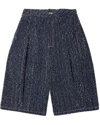 SAGE NATION - Box-Pleat Denim Shorts - Lyst