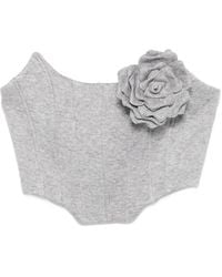 GIUSEPPE DI MORABITO - Rose-Embellished Corset Top - Lyst
