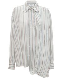 Victoria Beckham - Asymmetric Striped Long-sleeve Shirt - Lyst