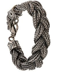 Emanuele Bicocchi Pulsera tejida de eslabones oversize - Metálico