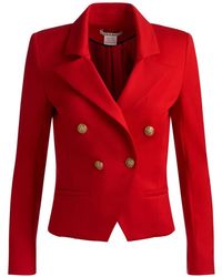 Alice + Olivia - Sable Double-Breasted Cropped Blazer - Lyst