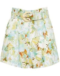 Cara Cara - Floral-Print Belted Shorts - Lyst