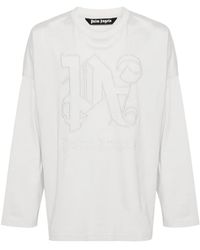 Palm Angels - Katoenen T-Shirt Met Monogram - Lyst