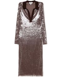 Monse - Robe Mi-Longue À Détails En Résille - Lyst