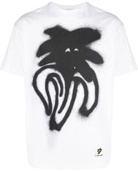 Palm Angels - Cotton T-shirt With Spray Logo Print - Lyst