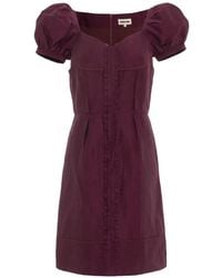 ShuShu/Tong - Ruffle-Trimmed Puff-Sleeve Midi Dress - Lyst