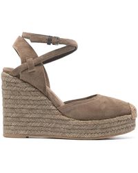 Brunello Cucinelli - Ankle-Strap Heeled Espadrilles - Lyst