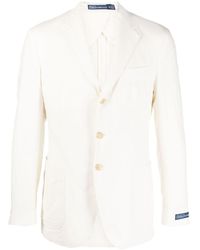 Polo Ralph Lauren - Blazer en coton mélangé à simple boutonnage - Lyst
