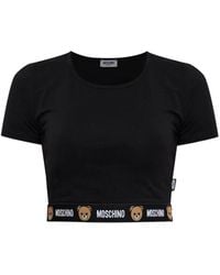 Moschino - Cropped T-Shirt Met Logoprint - Lyst