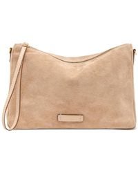 Gianni Chiarini - Medium Nora Suede Logo-Plaque Clutch Bag - Lyst
