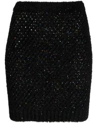 Balmain - Minigonna A Vita Alta Con Paillettes - Lyst