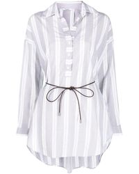 Peserico - Oversized Stripe-print Shirt - Lyst