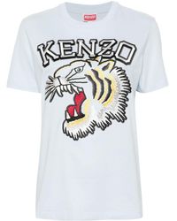 KENZO - Embroidered-Logo Cotton T-Shirt - Lyst