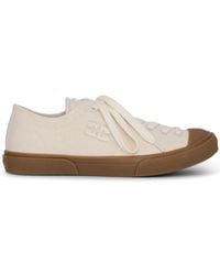 Ganni - Logo-embroidered Organic Cotton Sneakers - Lyst
