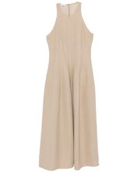 Brunello Cucinelli - Linen Blend Long Dress - Lyst
