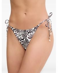 Twinset - Baroque-Print Side-Tie Bikini Bottoms - Lyst