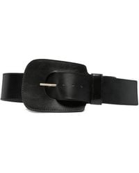 Sportmax - Maxi-Buckle Leather Belt - Lyst