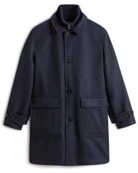 Woolrich - Mantel mit Fischgrätenmuster - Lyst