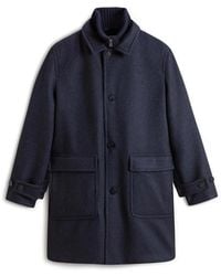 Woolrich - Herringbone Wool Coat - Lyst
