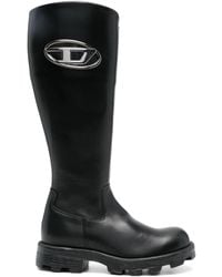 DIESEL - Stiefel mit Oval D-Logo - Lyst