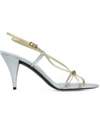 Versace - Valentina Metallic Leather Sandals 80 Mm - Lyst