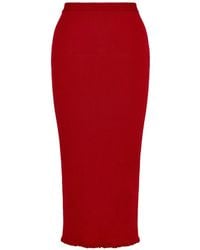 Maison Margiela - Ribbed-Knit Four Stitches Midi Skirt - Lyst