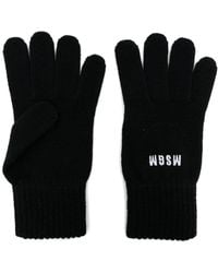 MSGM - Logo-embroidered Knitted Gloves - Lyst