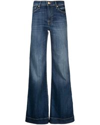 7 For All Mankind - Halbhohe Straight-Leg-Jeans - Lyst