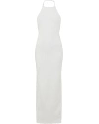 Jacquemus The Tablier Halter-Neck Midi Dress in White | Lyst UK