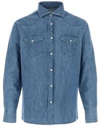 Brunello Cucinelli - Western-Style Press-Stud Shirt - Lyst