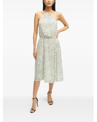 Brooks Brothers - Dot-Print Halterneck Midi Dress - Lyst