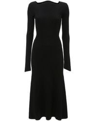 Victoria Beckham - Robe En Maille Nervurée À Manches Longues - Lyst
