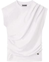 Ganni - Top Drapeado - Lyst