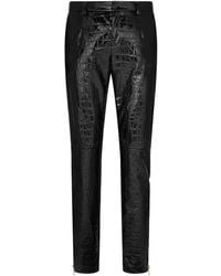 Dolce & Gabbana - Crocodile-embossed Slim-cut Trousers - Lyst