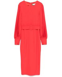 Nissa - Belted Midi Dress - Lyst