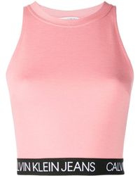 Calvin Klein Reggiseno sportivo con logo - Rosa