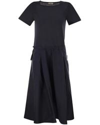 Herno - Jersey Drawstring Midi Dress - Lyst