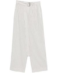 Iceberg - Pantalon Ceinturée À Fines Rayures - Lyst