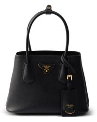 Prada - Double Saffiano Leather Mini-Bag - Lyst