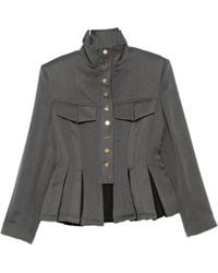 Elisabetta Franchi - Peplum-Hem High-Neck Fitted Jacket - Lyst
