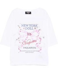 DSquared² - Rundhals-Oberteil Mit Print Vorne - Lyst